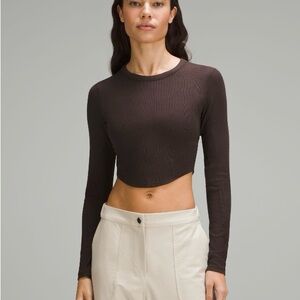 Lululemon Hold Tight Cropped Long Sleeve - Espresso